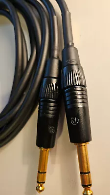 A Pair Of Mogami Gold TRS-TRS Balanced 1/4  Audio Patch Cable - 6ft (2 Cables) • $81