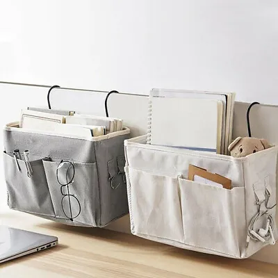 New Bedside Pockets Gadget Storage Holder Book Bed Organizer Couch Hanging Bag • £6.49