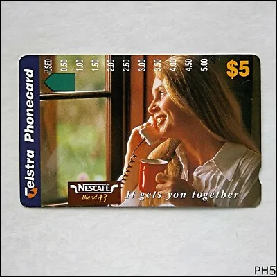 Telstra Nescafe Blend 43 At The Window A972242 1460 $5 Phonecard (PH5) • $4.99
