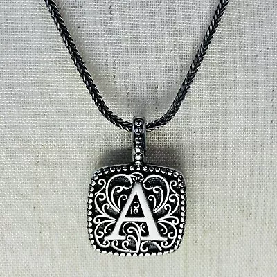 Hallmark Silver Tone Monogram Necklace Filigree Detail Initial “A” • $2.99