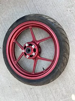 2007 ZX6R ZX6 ZX 6 600 Kawasaki Ninja Front Wheel Rim Tire RED 07 • $188.24