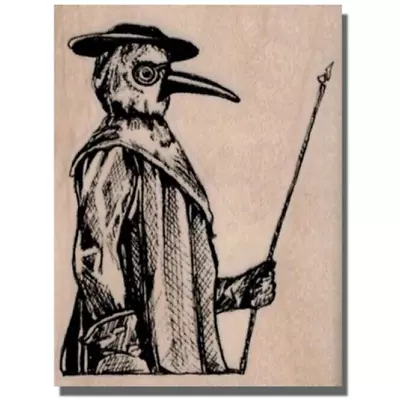 Mounted Rubber Stamp PLAGUE DOCTOR Victorian Steampunk Halloween Mask Costume • $12.50