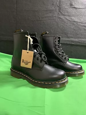 Dr MARTENS JY004 Model 1400 Black Combat Leather Boots Size 7 UNISEX • $99.99