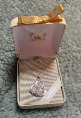 Disney Parks Exclusive Mickey Mouse Heart Necklace Pendant Swarovski Crystal NIB • $13.55