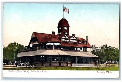 Detroit Michigan MI Postcard Casino West View Belle Isle Park C1905's Antique • $29.95