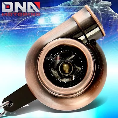 Copper Spinning Turbine Mini Turbo Charger Turbocharger Metal Keychain Key Ring • $4.08