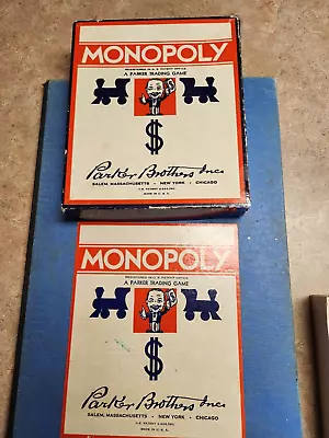 1946 1951 MONOPOLY Game Set Blue No7 Registered LAST Of Small Boxes Complete • $25