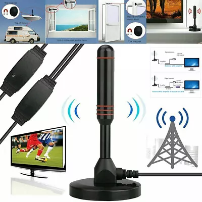 UK Best Portable Indoor TV Aerial 360° High Gain Digital Freeview TV Antenna New • £12.89