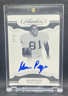 Alan Page 2019 Flawless Collegiate Signatures ON CARD Auto Autograph SSP #ed /20 • $44.99