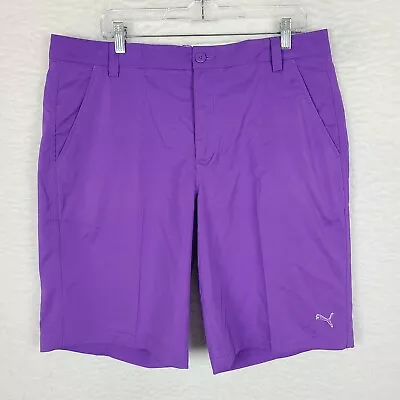 Puma Shorts Mens 36 Purple Dry Cell 11  Inseam Casual Performance Golf Chino • $24.99