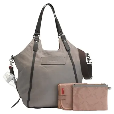 Brand New Storksak Ellena Taupe Leather Baby Nappy Bag • $159.95