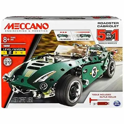 Meccano 6040176 5 In 1 Model Set-Roadster Cabriolet Multi Colour • £28.18