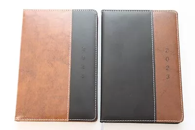 £7.99 • Buy 2023 A5 'day Per Page' Padded Diary Planner With A Faux Leather Cover & Free Pen