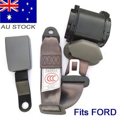 For Ford 3Point Universal Retractable Seat Strap Belt Hard Buckle Dark Gray Kit • $44.63