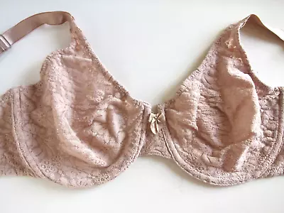 Wacoal Halo Lace Underwire Bra Size 38 D Nude Beige Unlined Style 65149 • $7.92