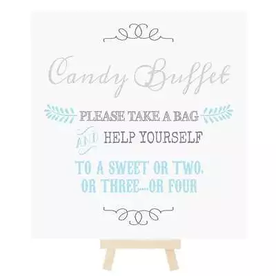 Candy Buffet Sweet Table Sign For Wedding Baby Shower In Blue Pink Or Lilac (E3) • £7.95