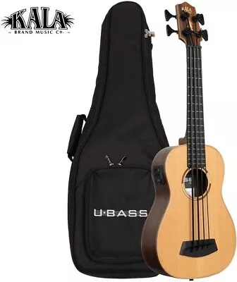 Kala U BASS Solid Cedar Pau Ferro Acoustic Electric Uukulele Bass With Gig Bag • $260