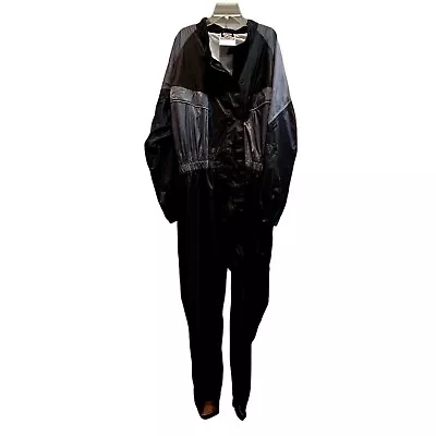 River Road Rain Gear 1 Piece Motorcycle Suit Mens 3XL Black High N Dry Hook Loop • $36.55