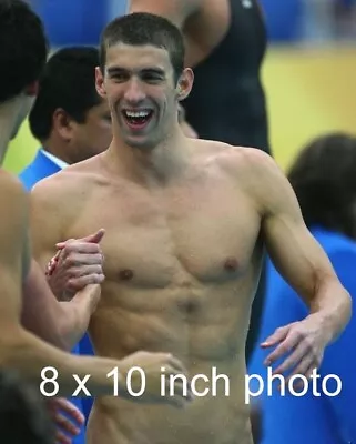  MICHAEL PHELPS Olympic Swimmer HAPPY Shirtless Beefcake Celebrity Photo (190) • $14.99