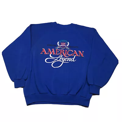 Vintage 90s American Legend Sweatshirt Men’s Medium Blue Pullover USA Pride Art • $24.99