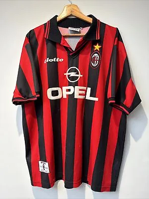 Ac Milan 1997/98 Home Football Shirt Calcio Vintage Original Lotto Mens XLarge • £90