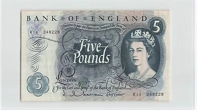 GREAT BRITAIN 5 Pounds 1963-66 ENGLAND P-375a B297 Hollom.  K11 248228. ..C6 • $38.50