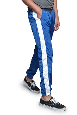 Men's Striped Drawstring Sports Workout Windbreaker Track Pants S~5XL  TR573-E7F • $21.95