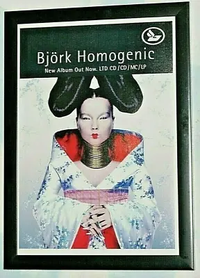 £12.99 • Buy BJORK Framed A4 1997 `homogenic `ALBUM Original Band Promo Art Poster  