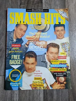 SMASH HITS Magzine 5th Oct 1988 Ft Brother Beyond/Bros/Jason Donovan • £5