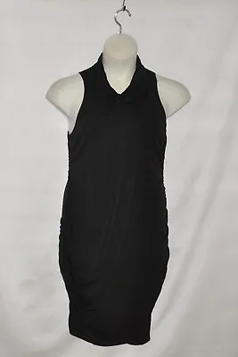 M By Marc Bouwer Stretch Knit  Dress W/ Ruching Details Size 4 Black • $11.19