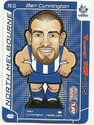 2016 Afl Teamcoach Footy Pop Up North Melbourne Ben Cunnington Pu35 Ups Card • $1