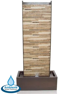 Wall Zinc Water Feature Stone Brick Lights Fountain Indoor Outdoor H120cm • £307.98