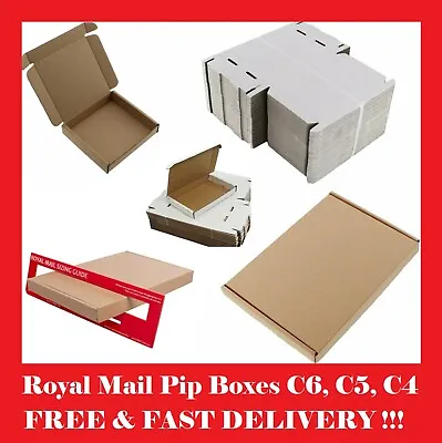  Royal Mail Pip Large Letter Cardboard Postal Boxes White/brown Dl C4 C5 C6 C7 • £3.99