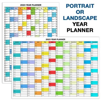 £3.99 • Buy 2023 YEAR PLANNER Jan - Dec WALL PLANNER Event Planner A4 A3 A2 A1 A0