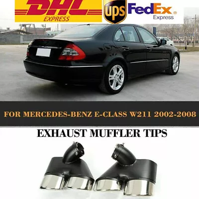 Pair Car Exhaust Muffler Pipe Tips For Mercedes Benz W211 E Class 2002-2008 • $119