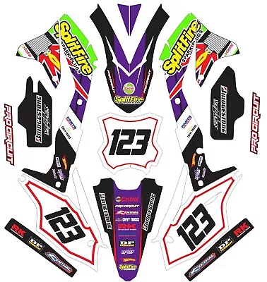 Graphic Kit For 2016 2017 2018 Kawasaki KXF450 KX450f KX 450f Decal Splitfire • $161.85