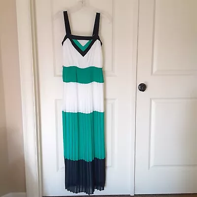 Banana Republic Milly Collection Maxi Dress Size 0 Colorblock Pleated  NWT Boat • $39.95