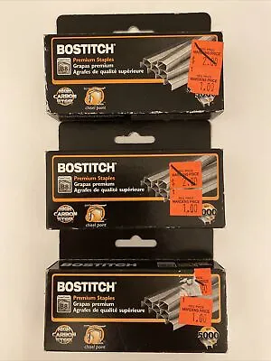 Bostitch Premium B8 Staples 1/4  High Carbon Steel - 3 Packs Of 5000 Staples • $17.99