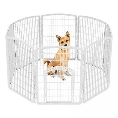 IRIS USA 34  Exercise 8-Panel Pet Playpen With Door Dog Playpen Puppy • $109.99