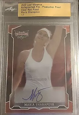 Maria Sharapova 2022 Leaf Vibrance Auto #1/1 Production Proof Clear Red Flood • $188.49