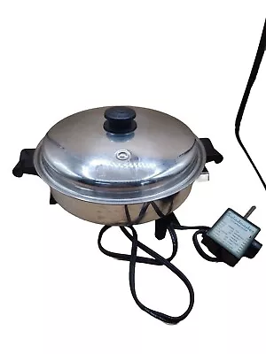 Saladmaster 7817 Electric Skillet 11  Oil Core Vapo Lid Stainless Steel USA Made • $79.99
