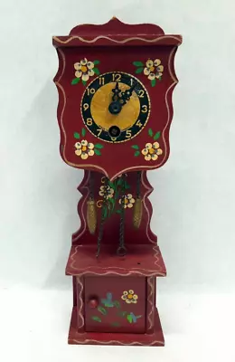 Vintage Miniature 8  Grandfather Clock Made In Germany - UNTESTED • $39.27