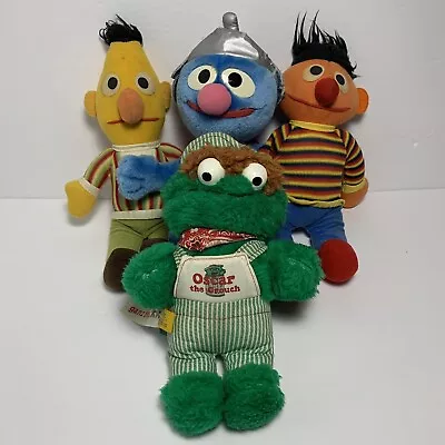 Vintage Sesame Street Plush Lot Oscar Ernie Bert Super Grover SEE DESCRIPTION • $19.64