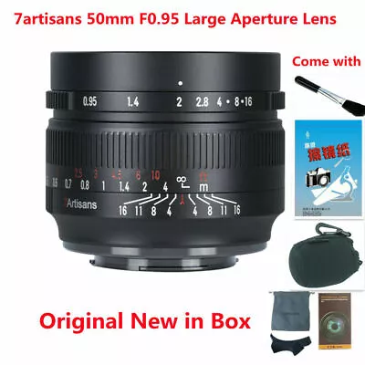 7artisans 50mm F0.95 Manual Focus Lens For EF-M M200 M100 M6 Mirrorless Camera • $164.88