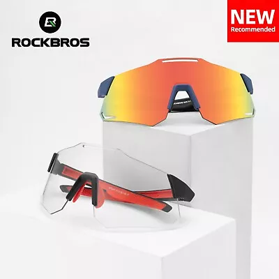 ROCKBROS Bicycle Polarised Photochromic Sunglasses MTB Cycling Glasses UV400 • $26.99