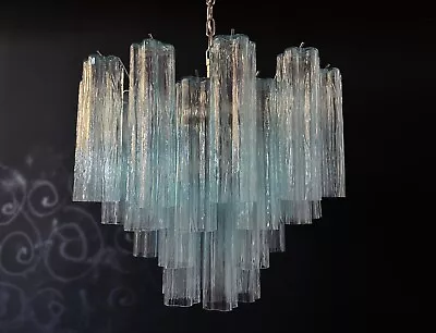 Fantastic Murano Glass Tube Chandelier - 36 BLUE Glass Tube • £730