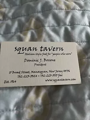 Squan Tavern Manasquan New Jersey Business Card • $0.99