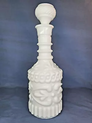 Vintage Decanter Jim Beam Liquor Bottle Milk Glass BourbonVessel W/Stopper • $50.74