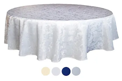 $21.95 • Buy Tektrum 70  Round Damask Tablecloth-Waterproof/Spill Proof/Stain Resistant-White