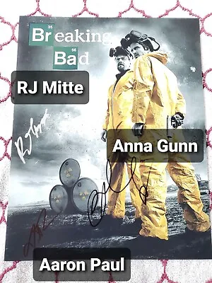 Aaron Paul Signed 11x14 Breaking Bad CAST X3 RJ Mitte + Anna Gunn JSA PSA BAS • $225